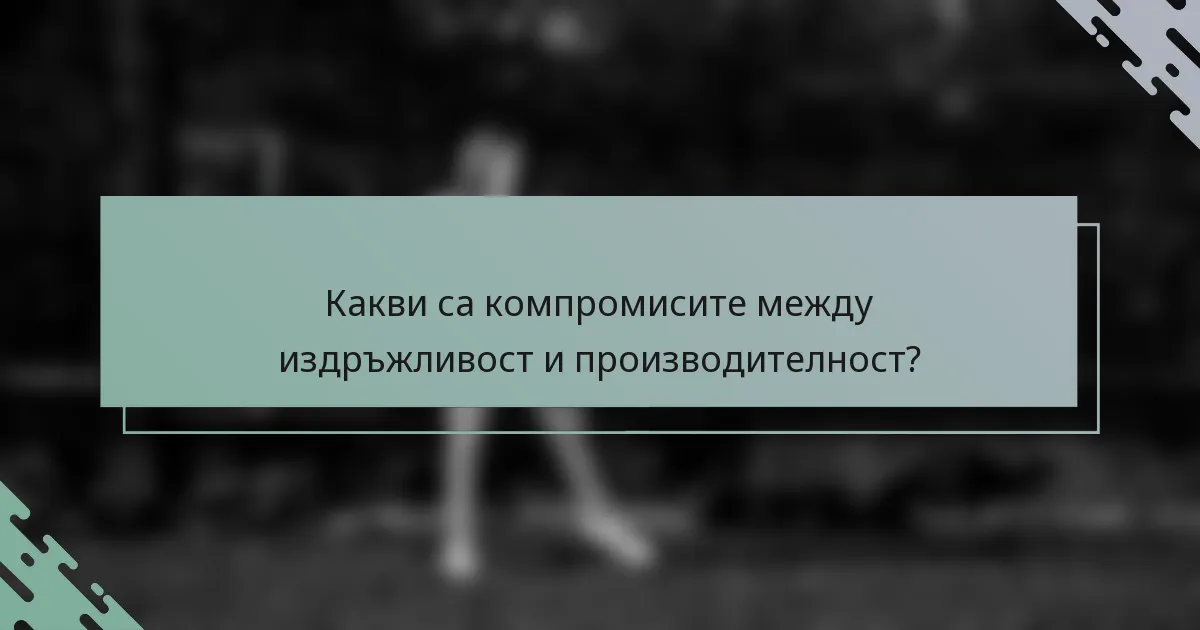 Какви са компромисите между издръжливост и производителност?