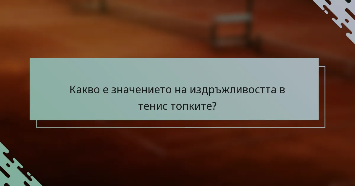 Какво е значението на издръжливостта в тенис топките?