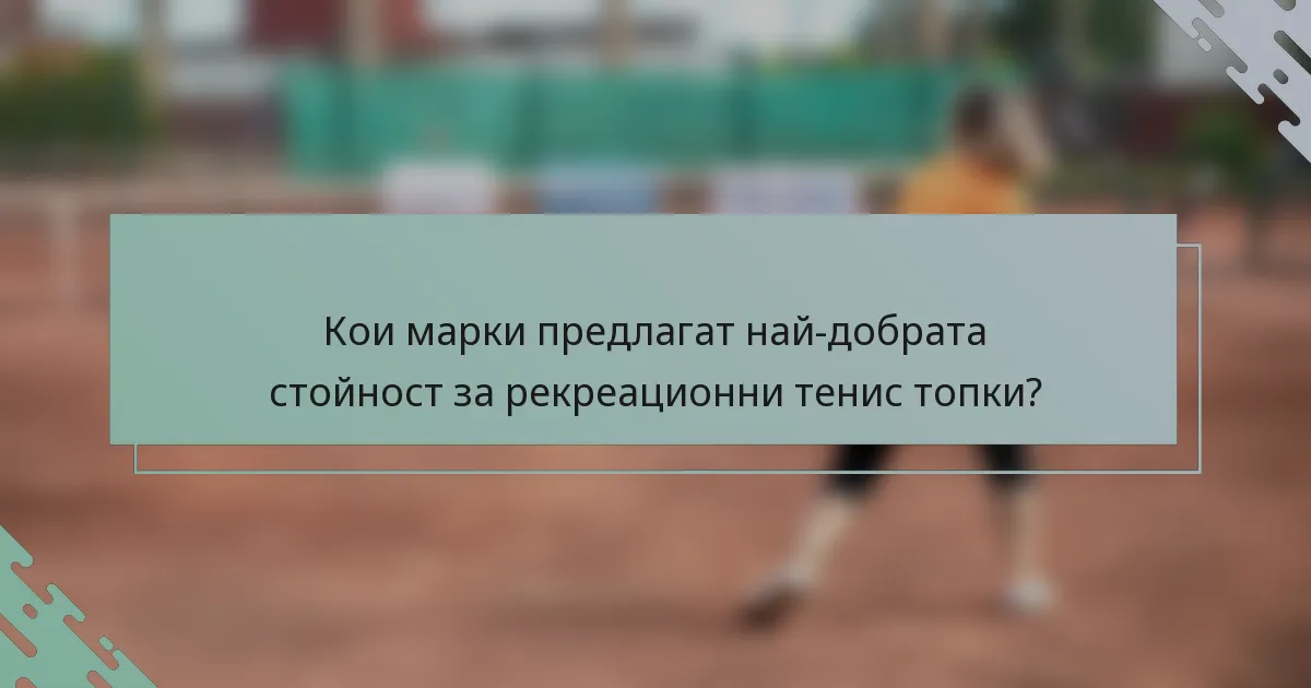 Кои марки предлагат най-добрата стойност за рекреационни тенис топки?