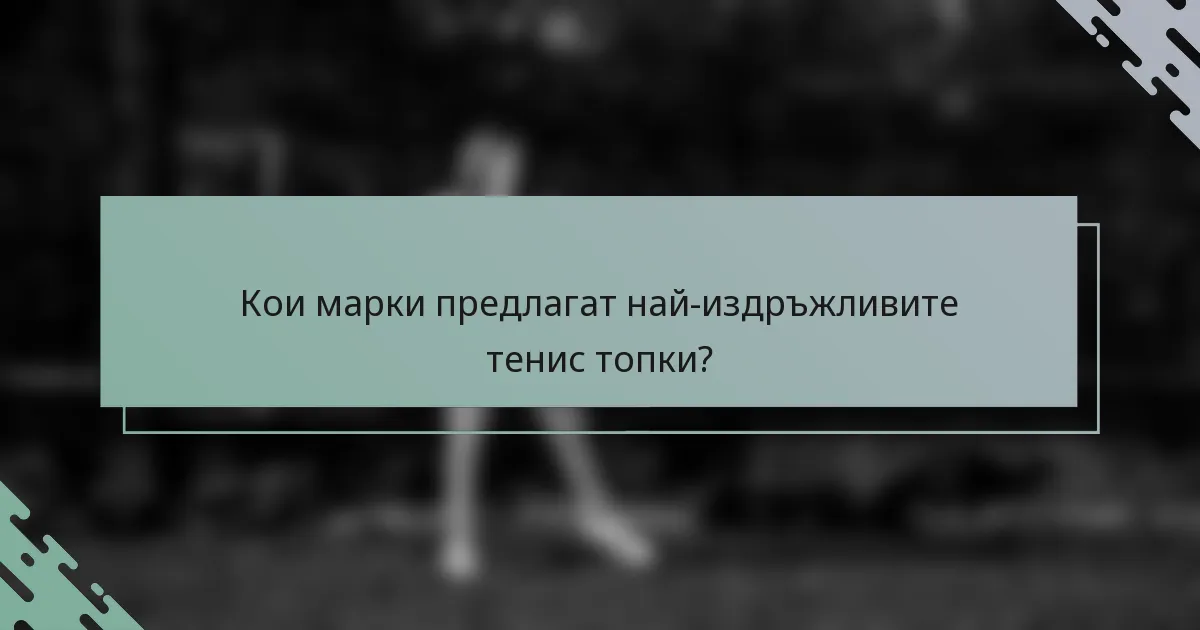 Кои марки предлагат най-издръжливите тенис топки?