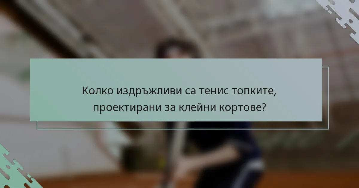 Колко издръжливи са тенис топките, проектирани за клейни кортове?